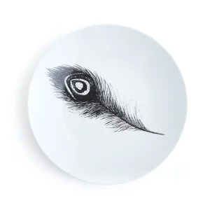 Feather Patterned Supla Lenght  Porcelain Plate - I