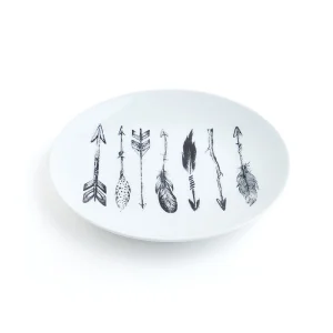 Feather Patterned Porcelain Dessert  Plate