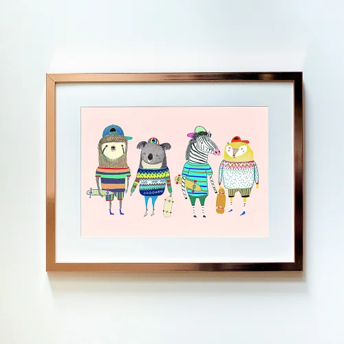Little Forest Animals - Four Skaters Friends Chart