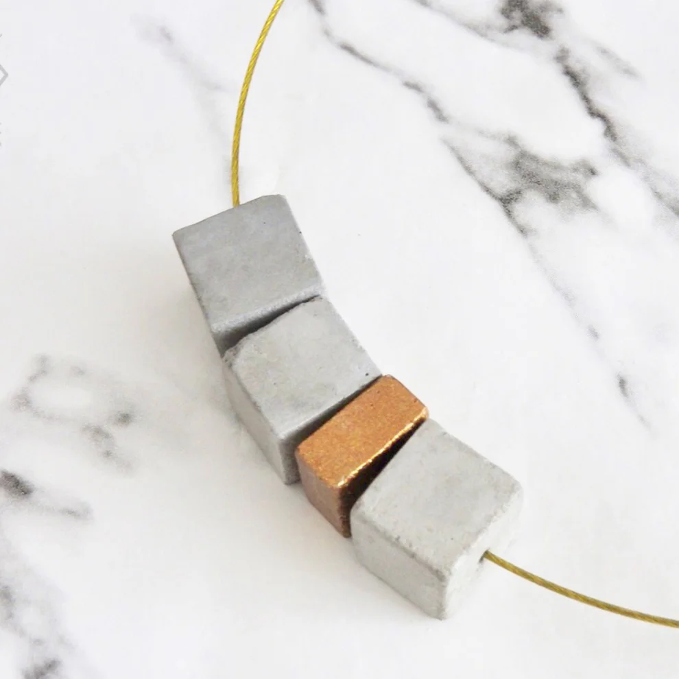 Root Jewellery - Five Cube Concrete Necklace