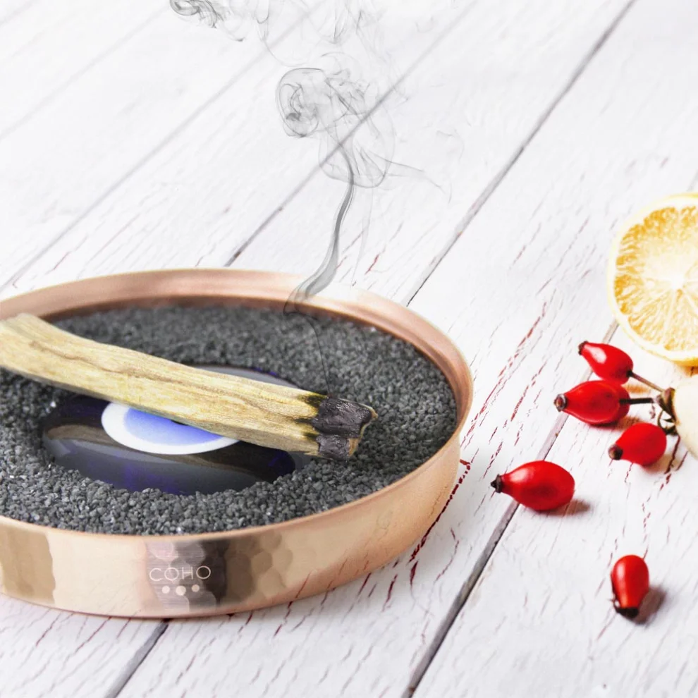 Coho Objet - COHO Box Artisan Copper Zen Incense Plate & 3 Palo Santo &  Sage Incense Set | hipicon