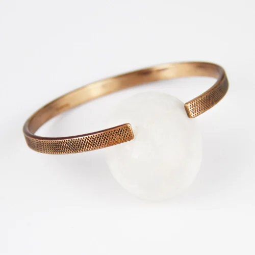 Coho Objet - Coho Tılsım Copper Handmade Texture Bracelet