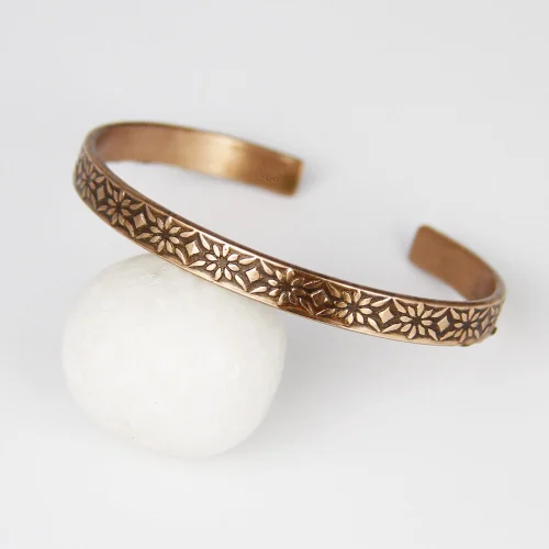 Coho Objet	 - Coho Tılsım Copper Handmade Flowers Bracelet