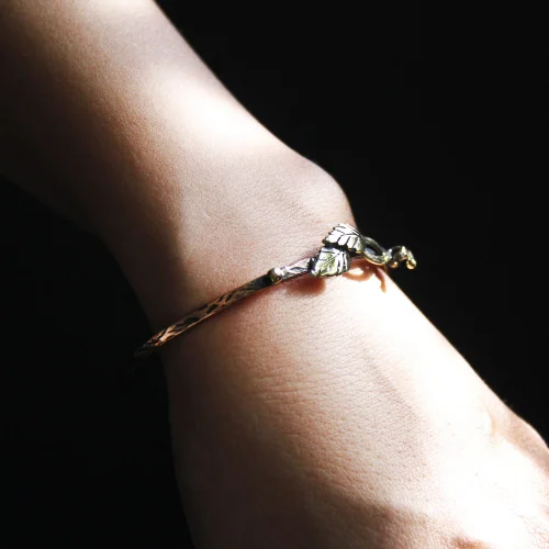 Coho Objet - Coho Tılsım Twin Leafs Copper Handmade Bracelet