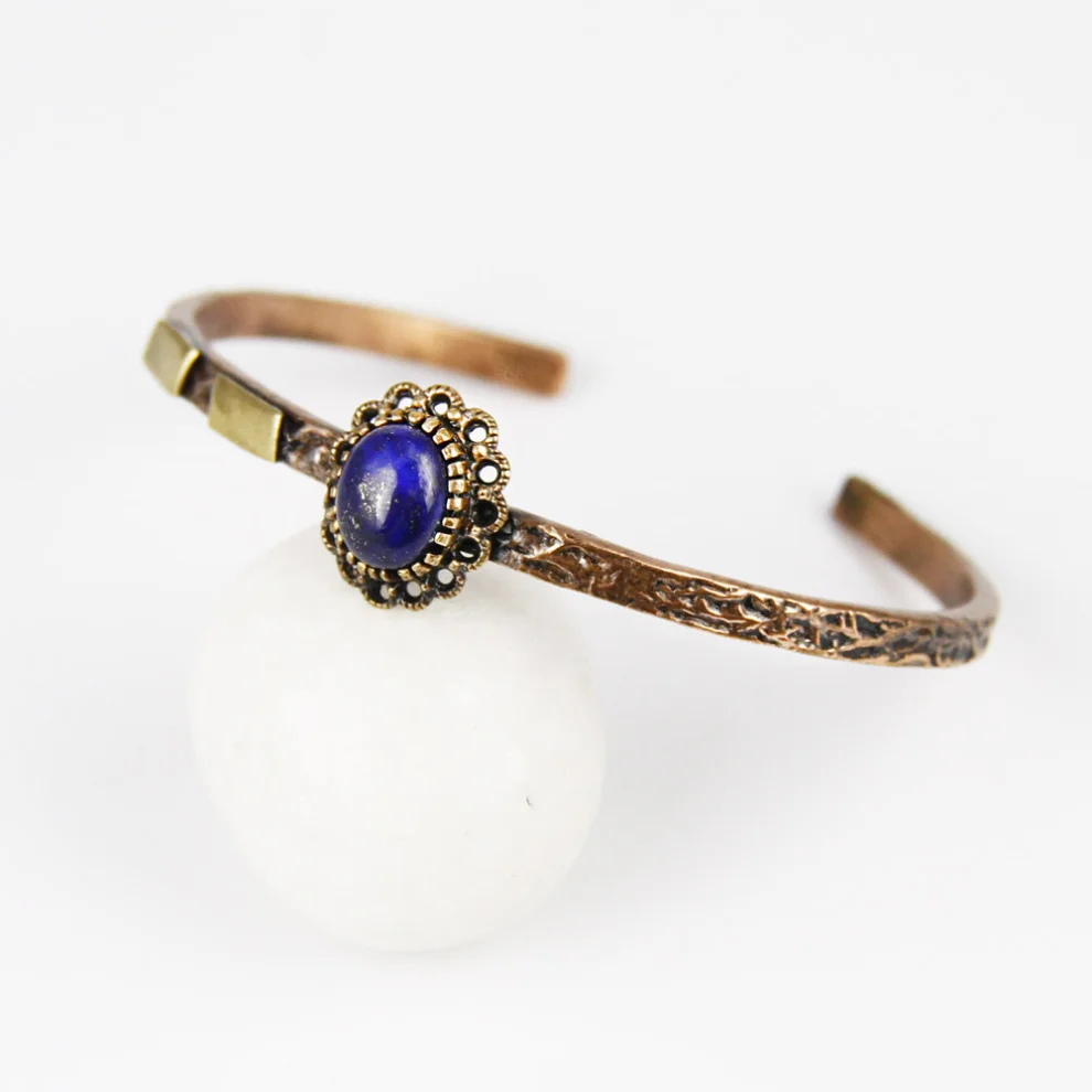 Coho Objet	 - Coho Tılsım Copper Lapis Lazuli Handmade Bracelet