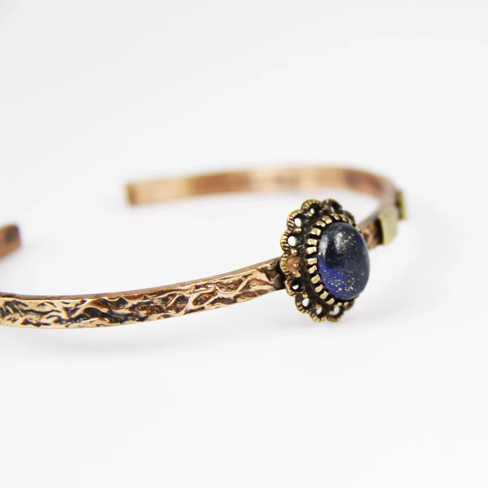 Coho Objet	 - Coho Tılsım Copper Lapis Lazuli Handmade Bracelet