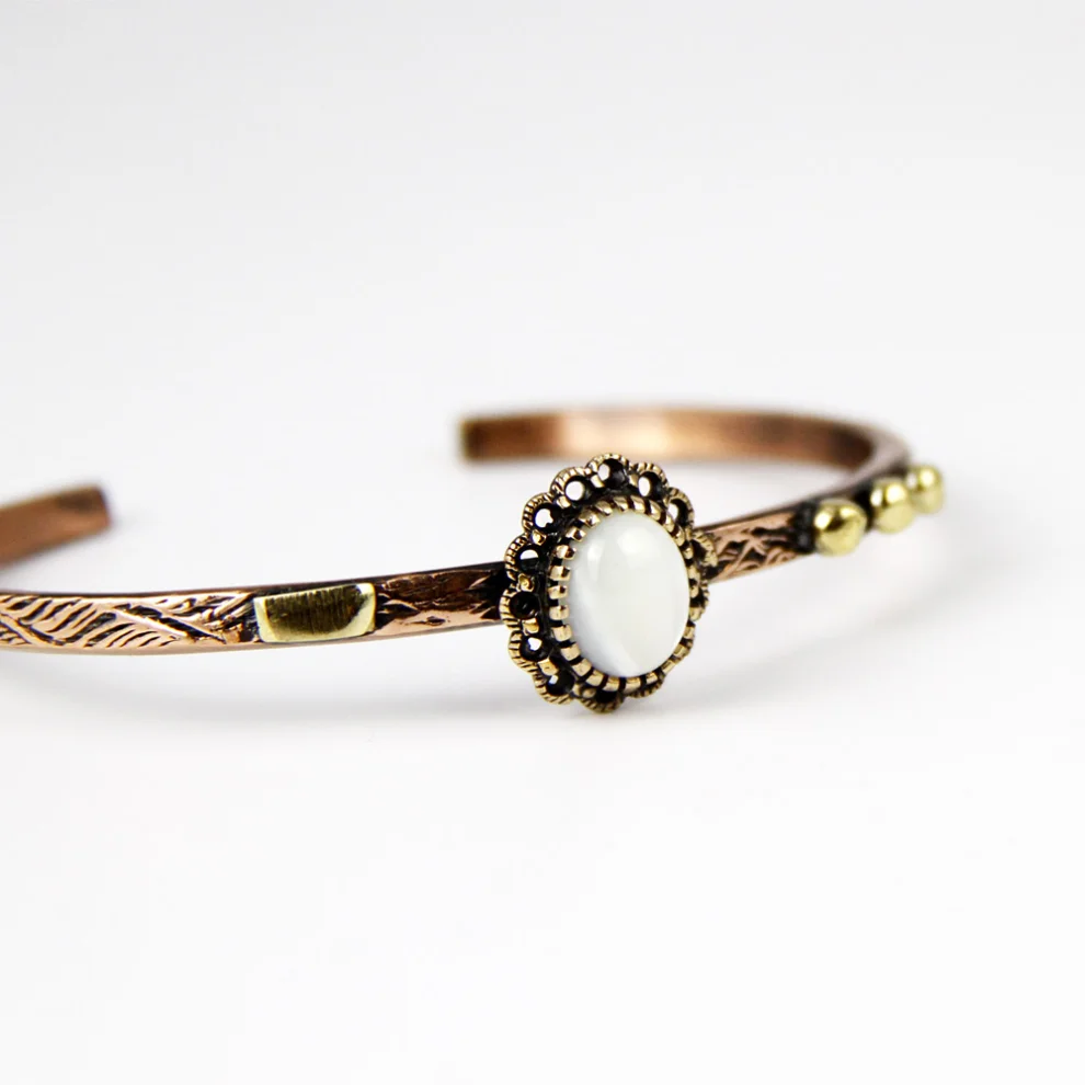 Coho Objet	 - Coho Tılsım Copper Pearl Handmade Bracelet
