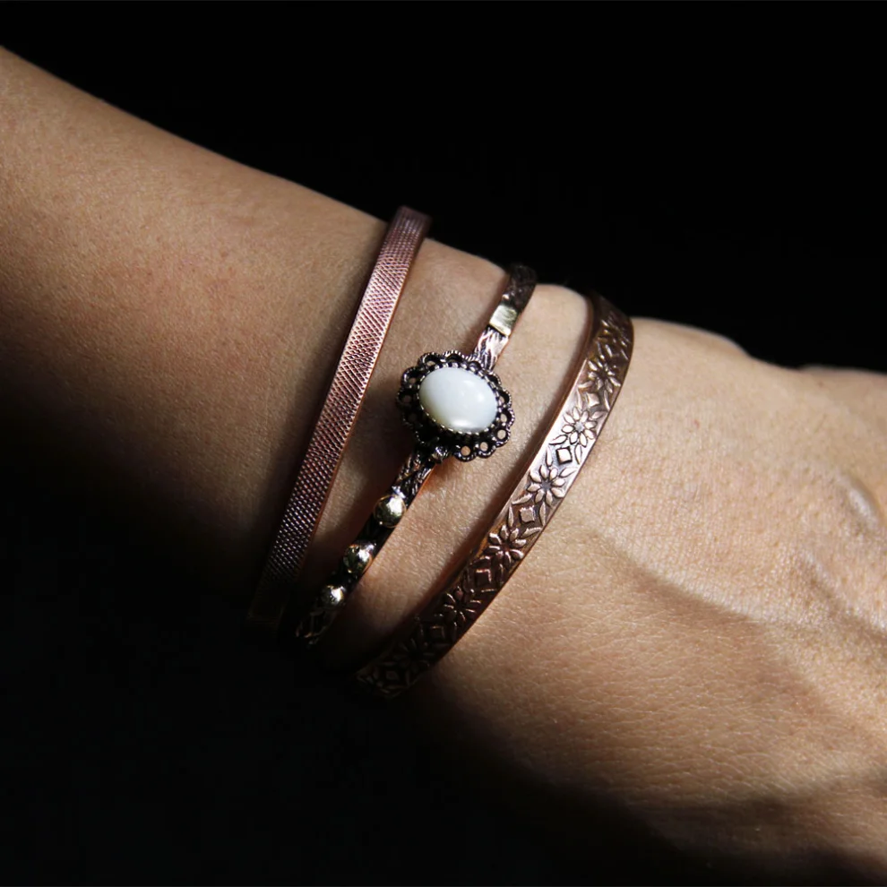 Coho Objet	 - Coho Tılsım Copper Pearl Handmade Bracelet