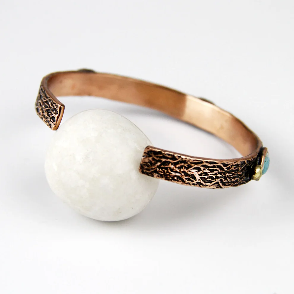 Coho Objet	 - Coho Tılsım Copper Turquoise Handmade Bracelet