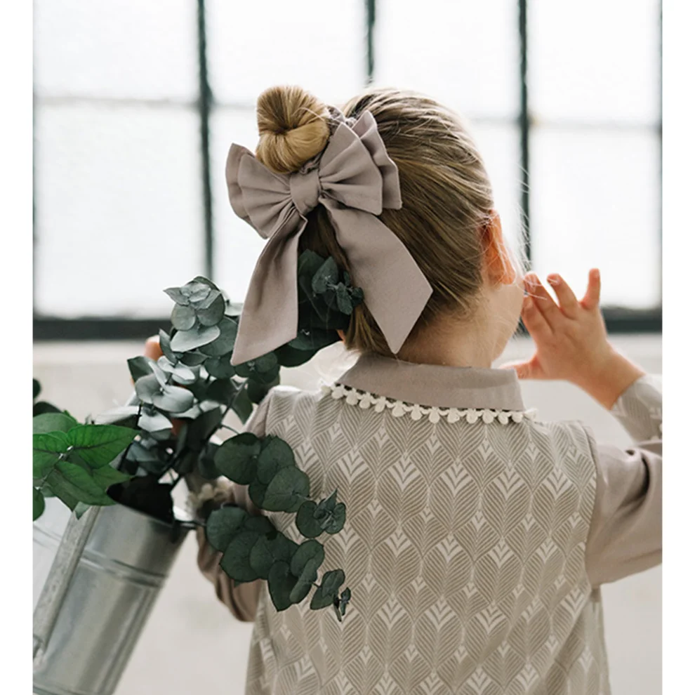 miniscule by ebrar - Bonnier Deer Embroidered Bag & Bow Hair Tie & Bow Detailed Hair Crown Set