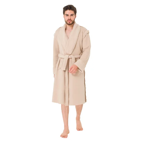 Miespiga - Sherpa Faux Wool Detailed Dressing Gown