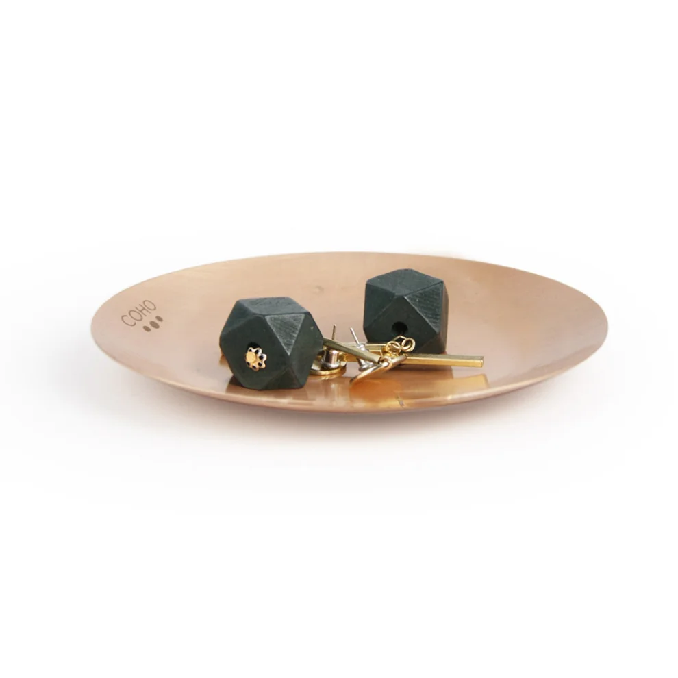 Coho Objet	 - Coho Matte Pure Hammered Copper Mini Jewellery Tray
