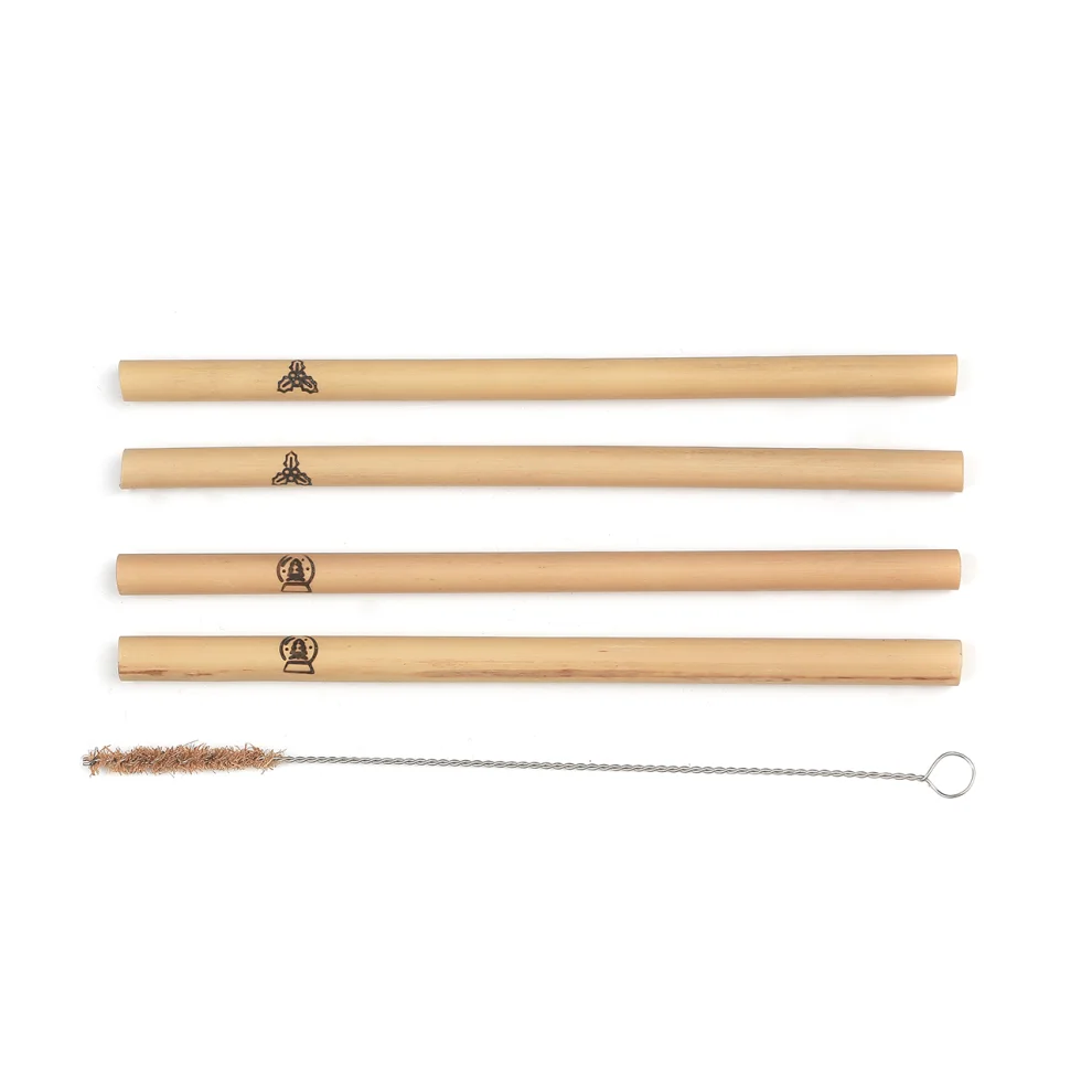 Gaia's Store - New Year Bamboo  Straw Set 4 Pack