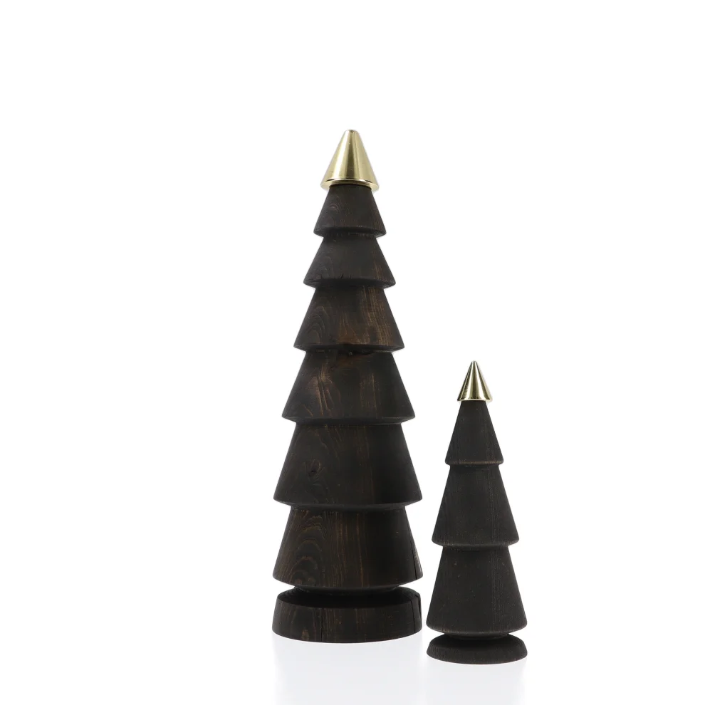 ANANAS - Fır Duo Tree Set With Brass