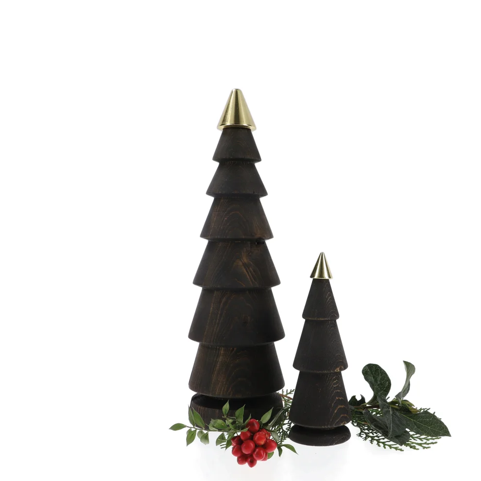 ANANAS - Fır Duo Tree Set With Brass