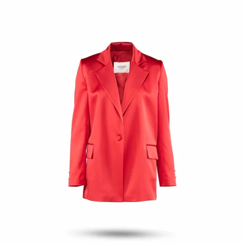 Equpe Studio - Single-Breasted Satin Blazer