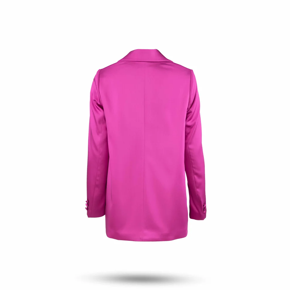 Equpe Studio - Tek Düğmeli Saten Blazer Ceket