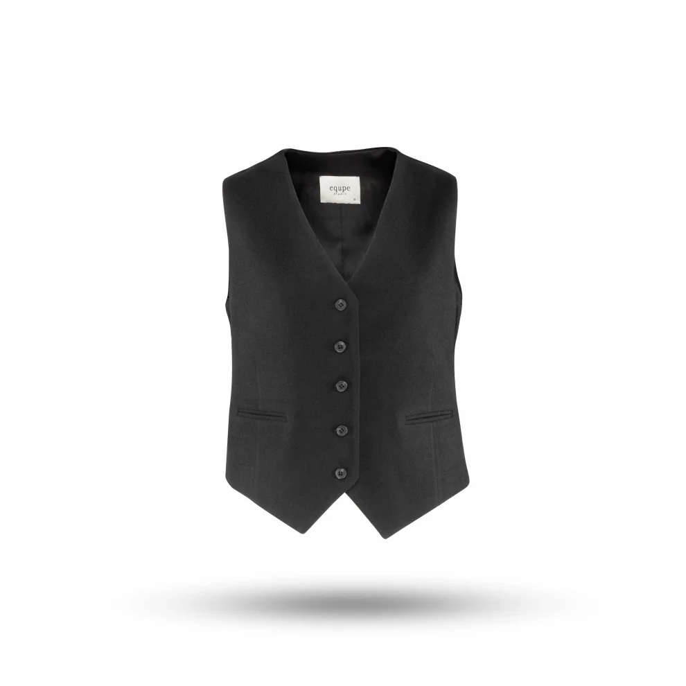 Equpe Studio - V-Neck Caché Wool-Blend Vest