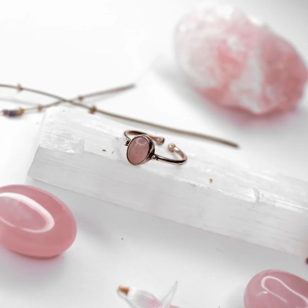 Boho Yoga Art - Pink Quartz Ring