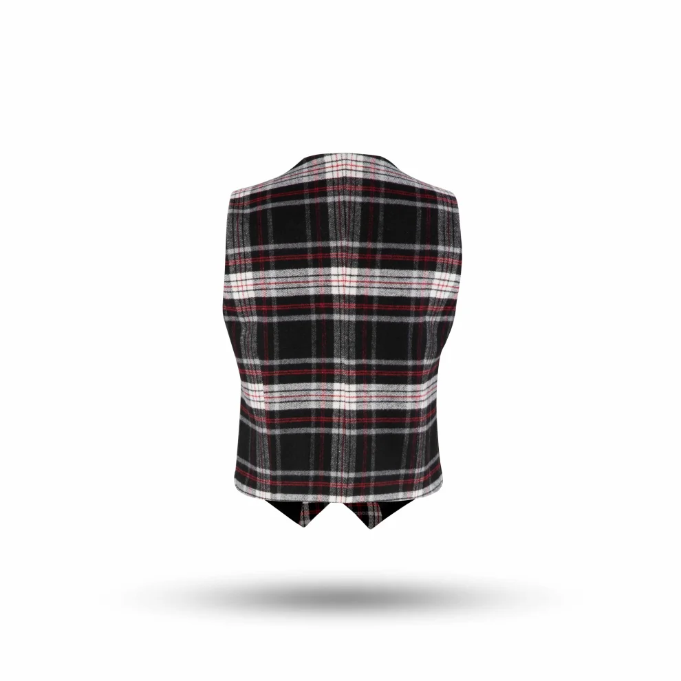 Equpe Studio - V-Neck Wool-Blend Plaid Vest