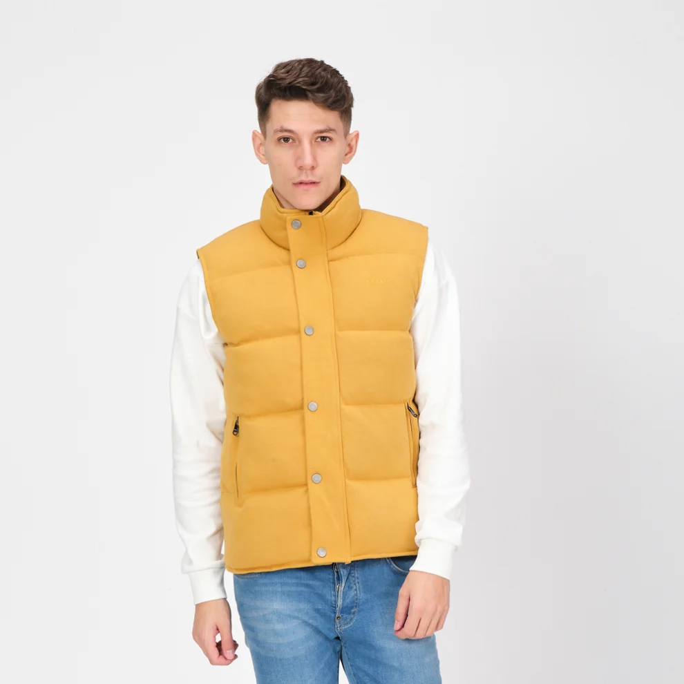 Mustard online puffer vest