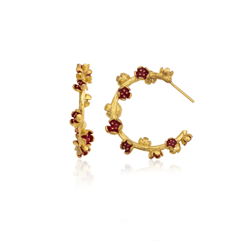 Milou Jewelry - Floral Hoop Earrings