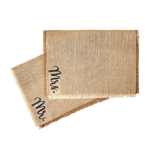 MELINO HOME - Mr. - Mrs. Jute Set Of 2 Placemats