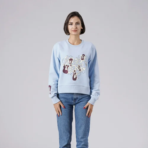 No Se Wear - Oversize Kalp Desenli Sweatshirt