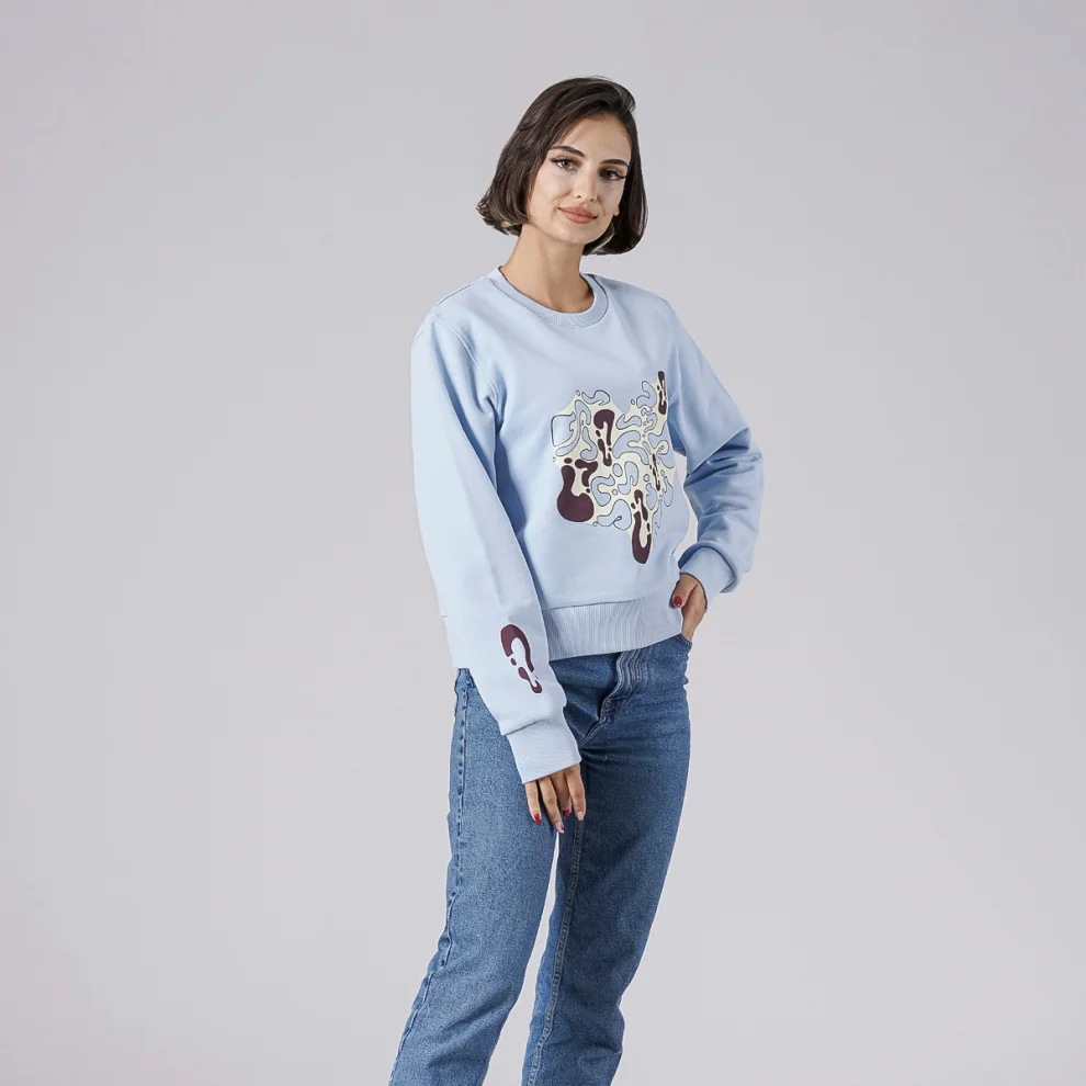 No Se Wear - Oversize Heart Patterned Sweatshirt