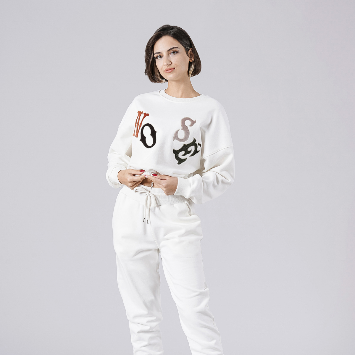 Nakışlı Crop Sweatshirt