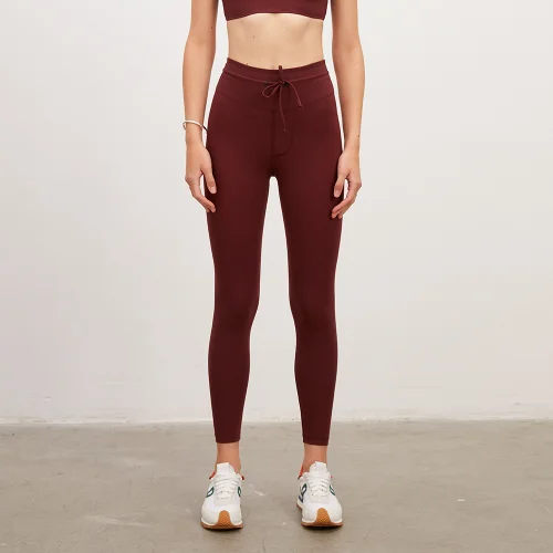 High Waist Lace up Burgundy Shaper Matt Leggings – Anais Margaux