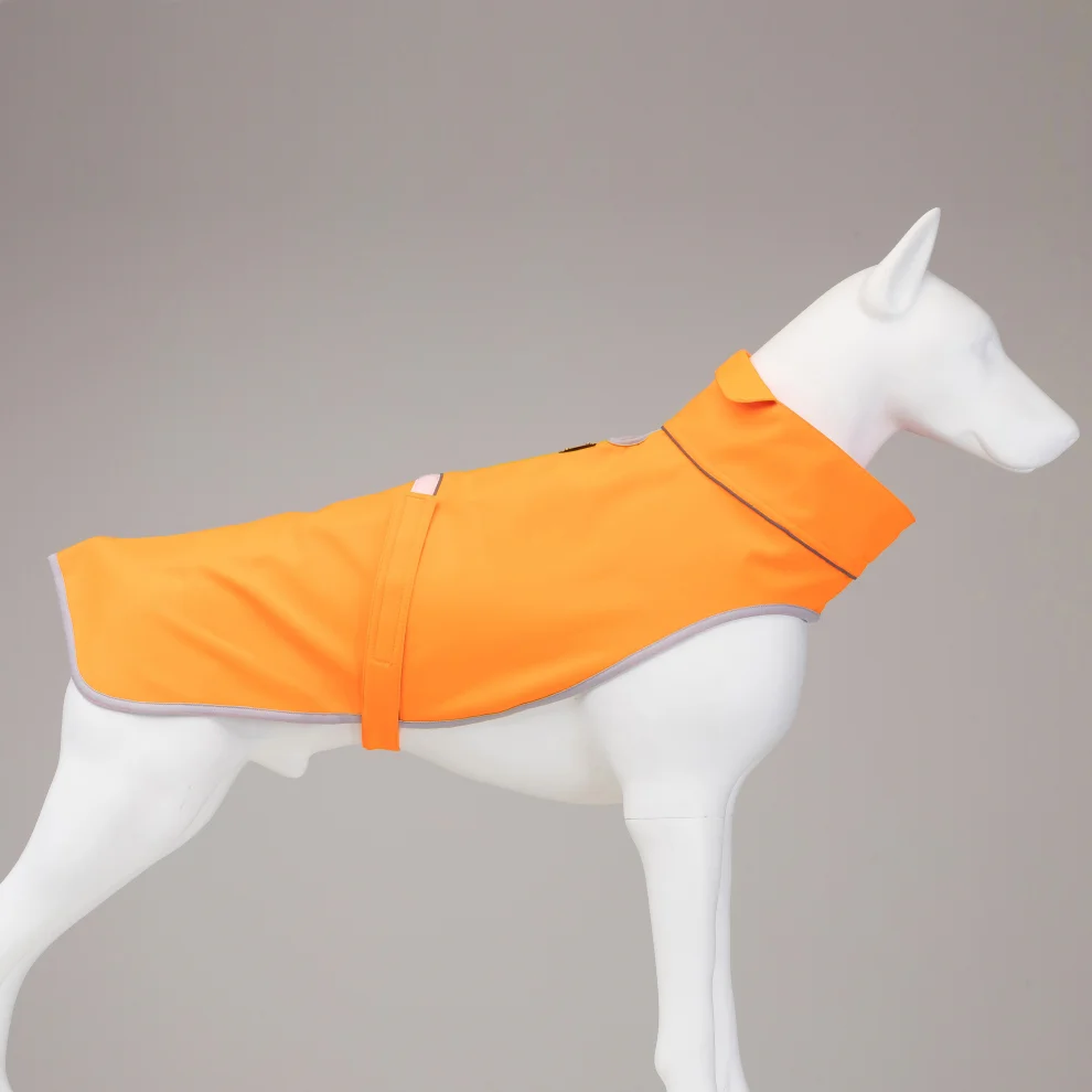 Lindodogs - Softshell Neon Turuncu Köpek Yağmurluğu