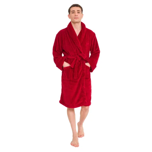 Miespiga - Men's Welsoft Shawl Collar Fleece Dressing Gown