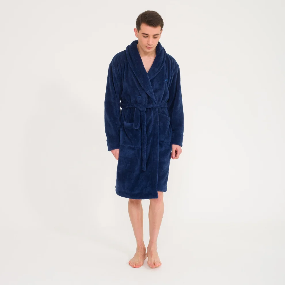 Miespiga - Men's Welsoft Shawl Collar Fleece Dressing Gown