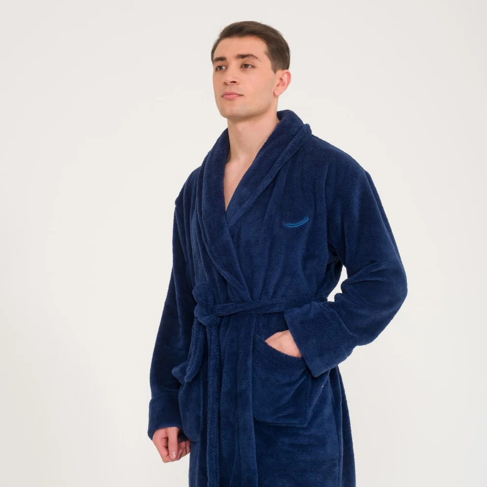 Miespiga - Men's Welsoft Shawl Collar Fleece Dressing Gown