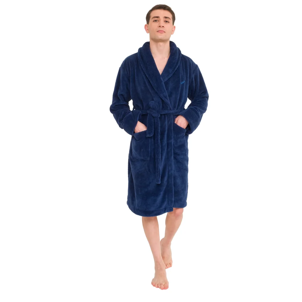 Miespiga - Men's Welsoft Shawl Collar Fleece Dressing Gown