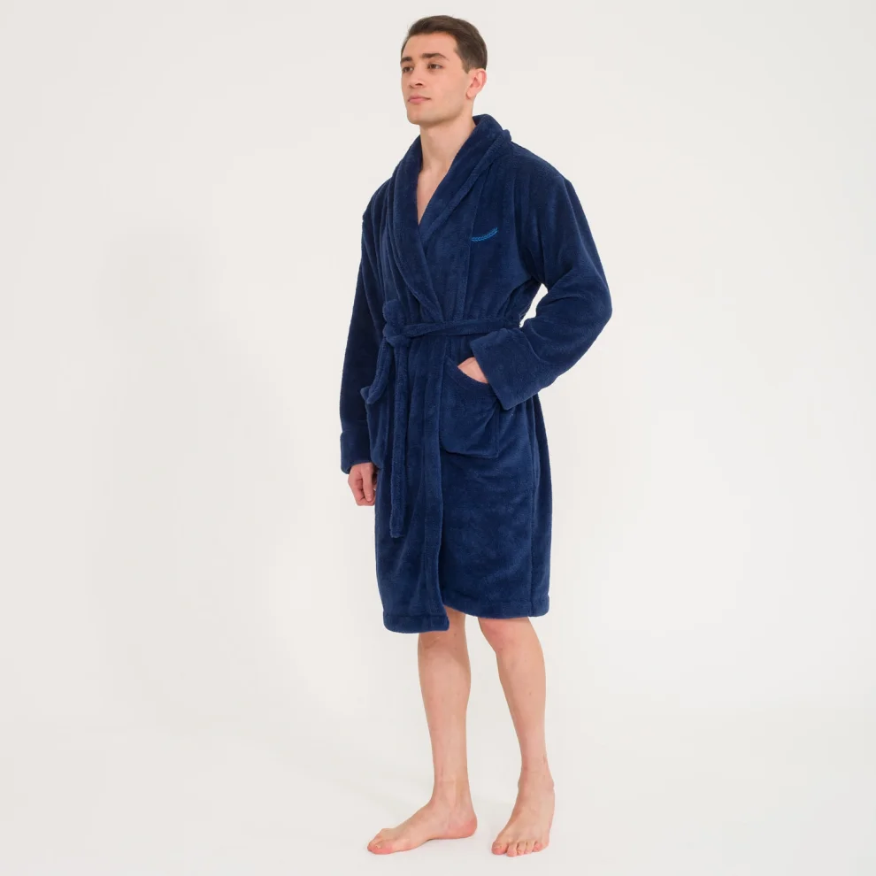 Miespiga - Men's Welsoft Shawl Collar Fleece Dressing Gown