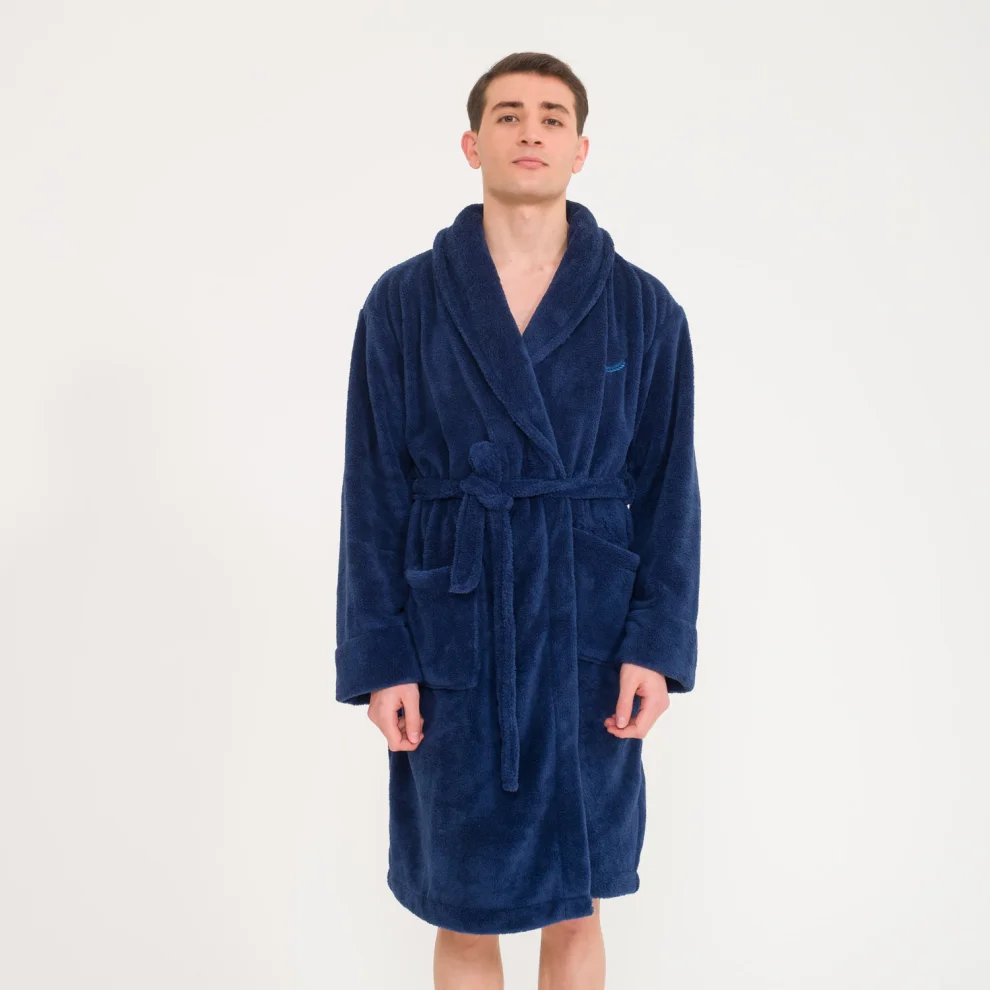 Miespiga - Men's Welsoft Shawl Collar Fleece Dressing Gown