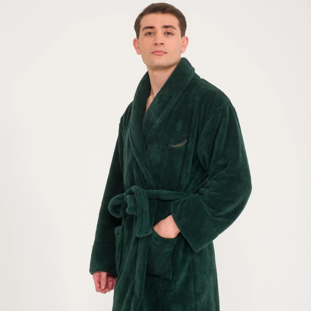 Miespiga - Men's Welsoft Shawl Collar Fleece Dressing Gown