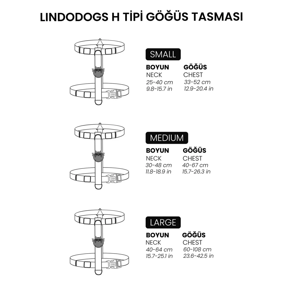 Lindodogs - Ibiza H-tipi Göğüs Tasması