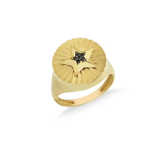 Larissa Jewellery - Black Military Star Ring