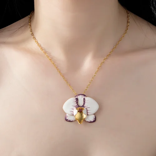 Milou Jewelry - Orkide Çiçek Kolye