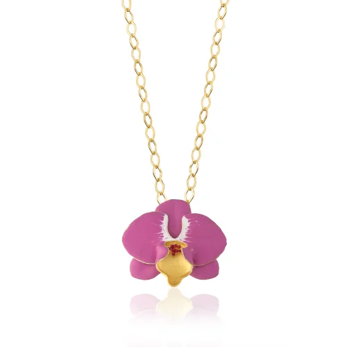 Milou Jewelry - Orkide Çiçek Kolye