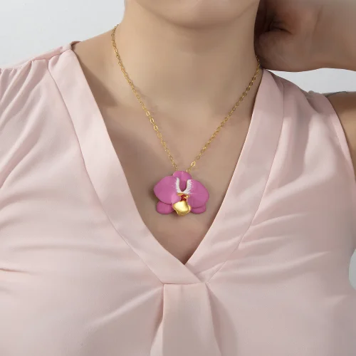 Milou Jewelry - Orkide Çiçek Kolye