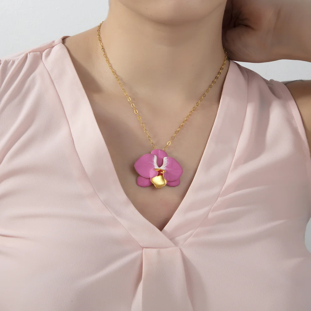 Milou Jewelry - Orchid Flower Necklace