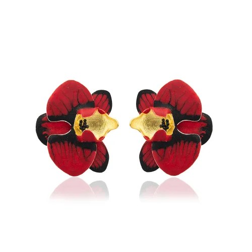 Milou Jewelry - Orkide Çiçek Küpe