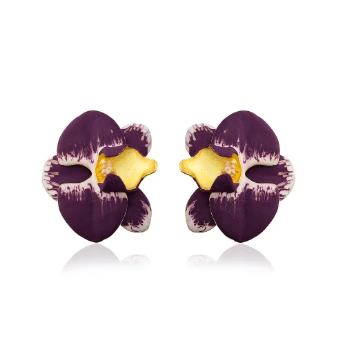 Milou Jewelry - Orchid Flower Earrings