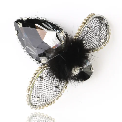 Unica Brooche - Black Brooch -vı