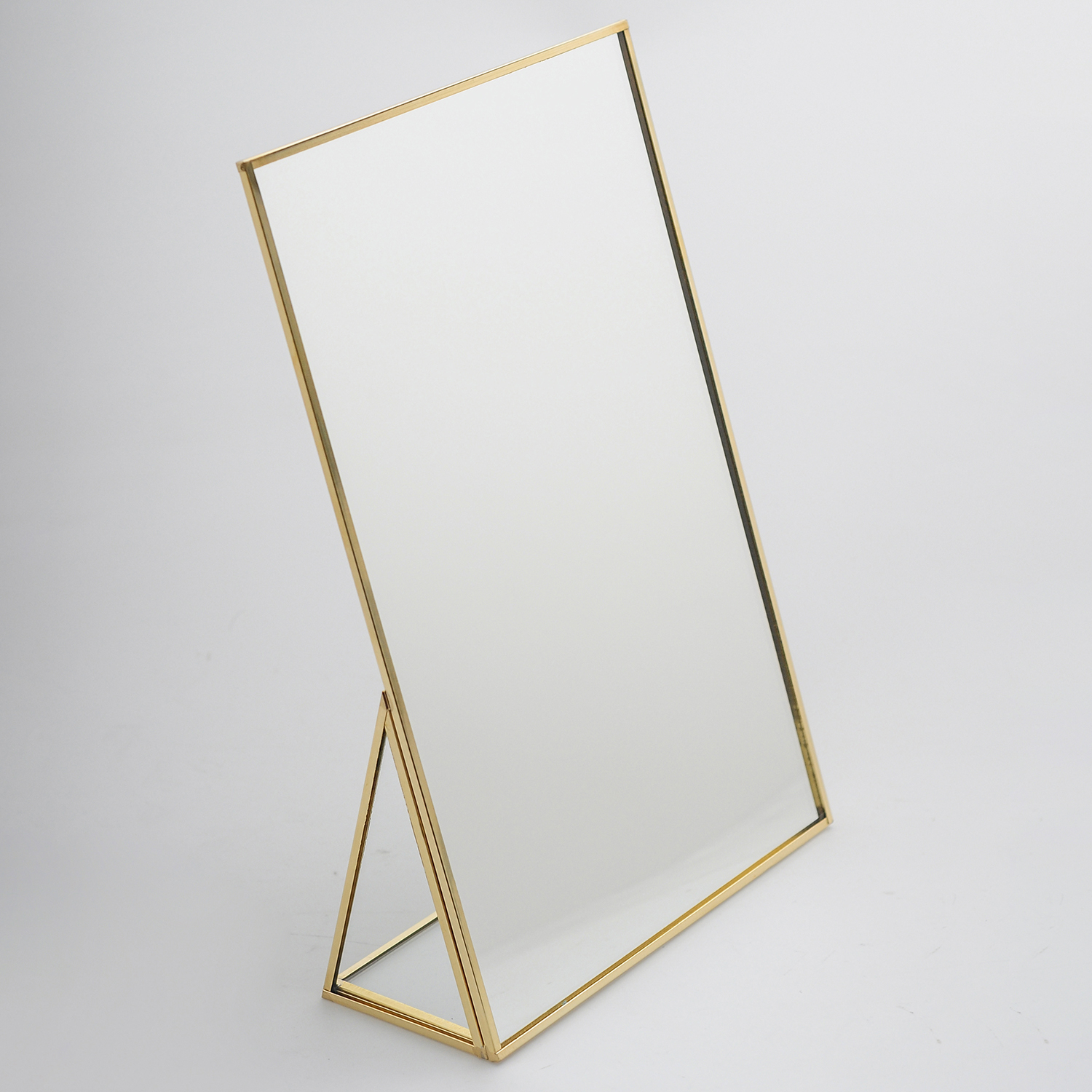 Vanity Mirror | Makeup | Desktop | Organizer | Brass & Gold