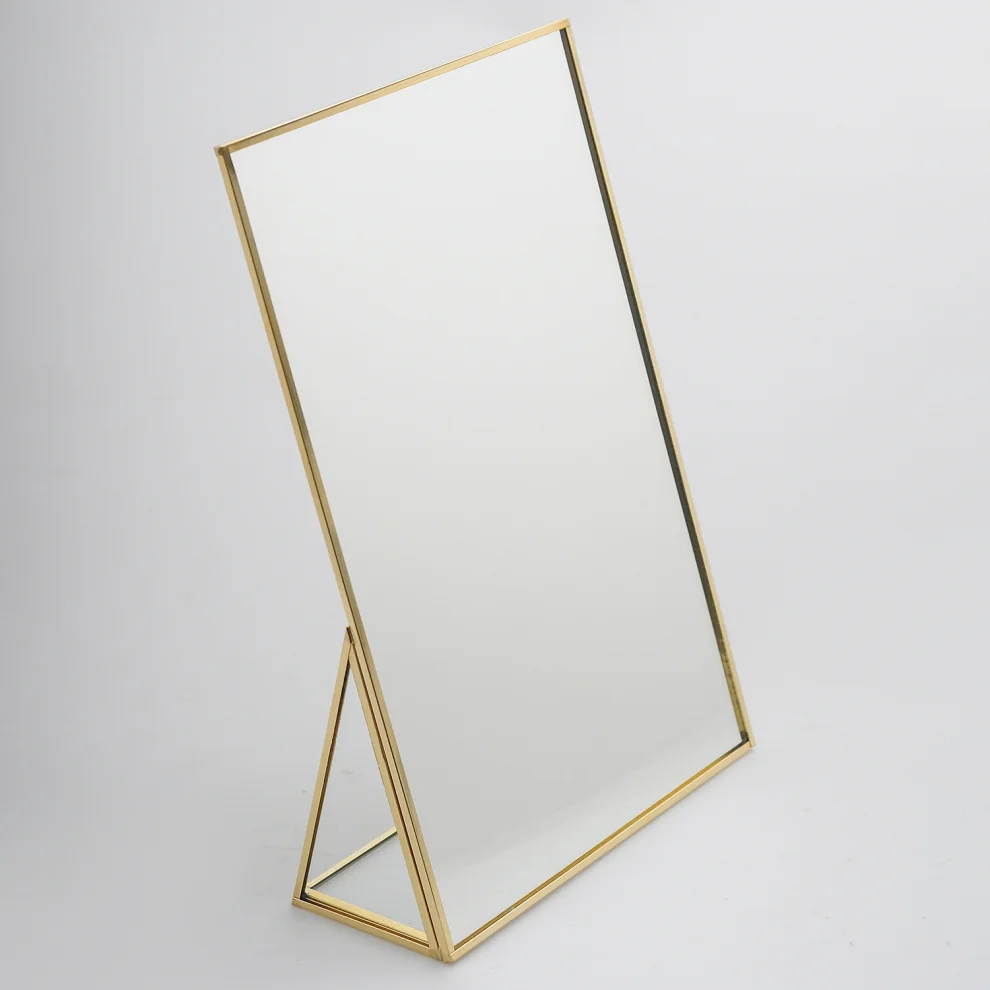 El Crea Designs - Brass Desktop Makeup Mirror